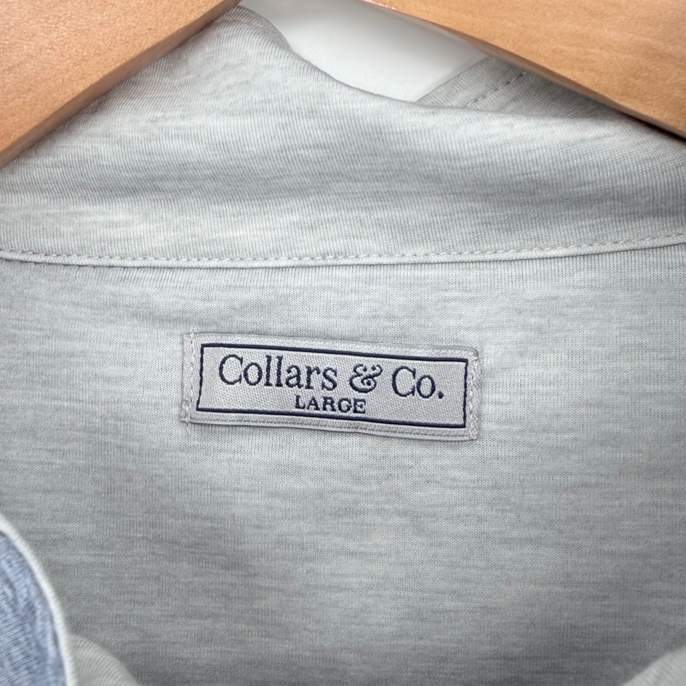 Collars & Co Mens Drirelease Quarter Zip Pullover Blue Heathered Large NWT - Picture 4 of 11
